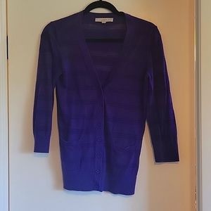 Loft purple button cardigan